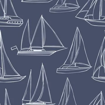 Yachts. Vector  pattern Stock Illustration