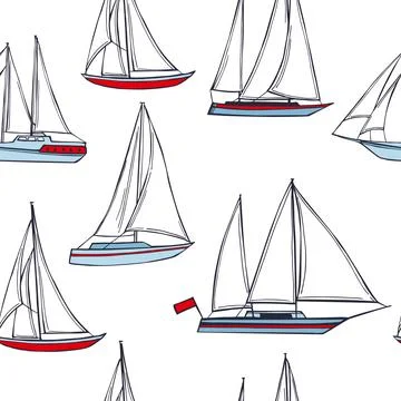 Yachts. Vector  pattern Stock Illustration