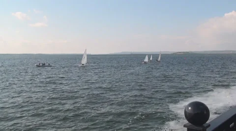 Yachts on the Volga Stock Footage 29308582