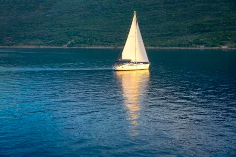 Yachts with white sails Stock Photos