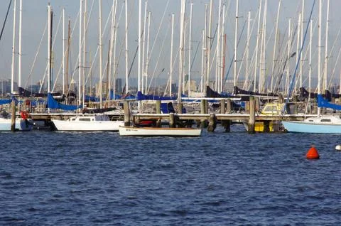 Yachts from Williamstown Pier Stock Photos