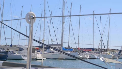 Yacths in harbour Stock Footage 112364161