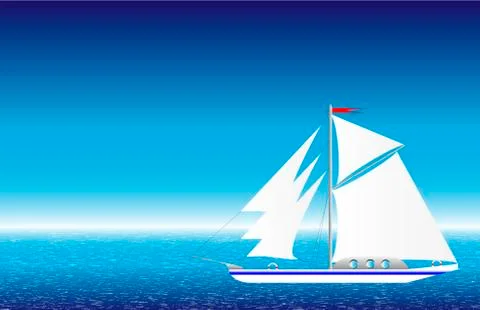 Yaght in the sea Illustrazione stock