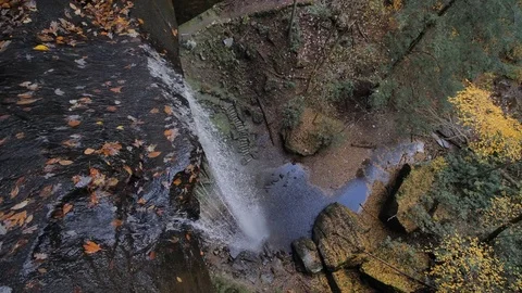 Yahoo Falls Waterfall From Overhead View Stock-Footage 82283896