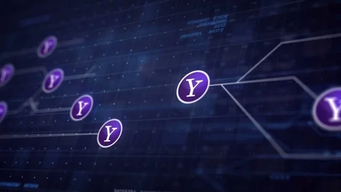 Yahoo Icon Line Connection of Circuit Board Loop Animation 4K Stock Footage 70597434