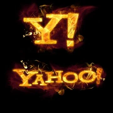 Yahoo Logo on Fire Stock Illustration