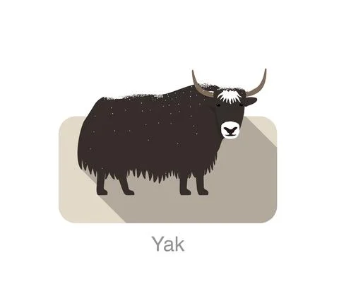 Yak standing on the ground, and some snow on its body Stock Illustration