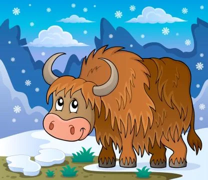 Yak theme image - eps10 vector illustration. 库存插图
