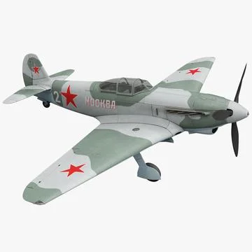 Yakovlev Yak-9 Soviet World War II Fighter 2 3D Model
