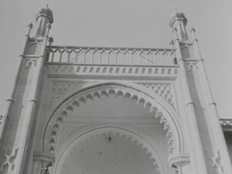 Yalta - 1945: Angles of Vorontsov Palace Southern facade Video stock 221388479
