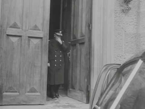 Yalta - 1945: Delegates exit Vorontsov Palace Stock Footage 221386711