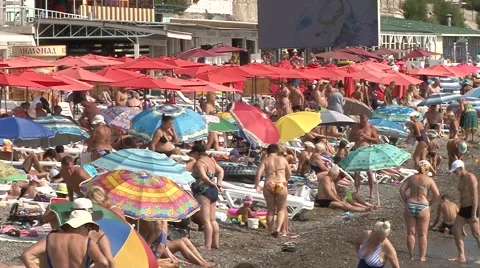 Yalta beach Stock Footage 66444801