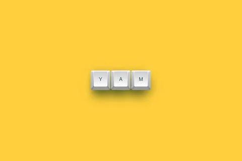 Yam text on a 3d keyboard button with shadow concept series Stock Illustration