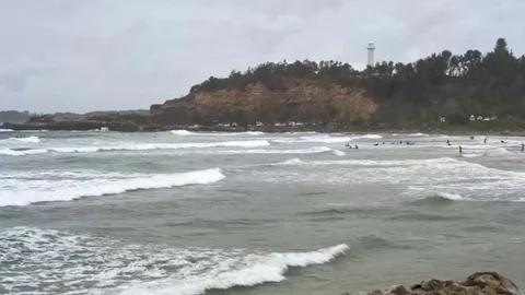 Yamba Beach and Lighthouse Hyperlapse - 18sec - no audio Stock Footage 122875712