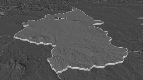 Yambol, Bulgaria. Bilevel elevation map with surface waters Stock Illustration