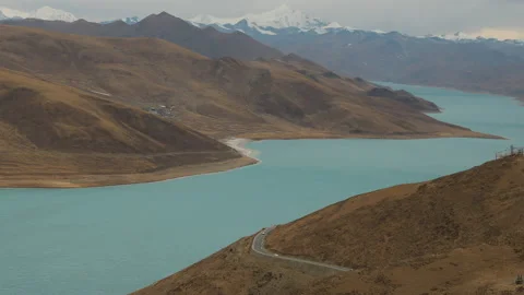 Yamdrok Lake Stock Footage 167992450