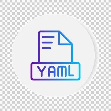Yaml document format file icon. with gradient outlines. vector illustration. 스톡 일러스트