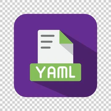Yaml file flat icons. symbol document files, archive, format.  Stock Illustration