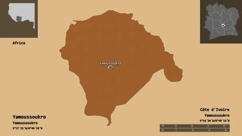 Yamoussoukro, autonomous district of Cote d'Ivoire. Previews. Pattern Illustrazione stock