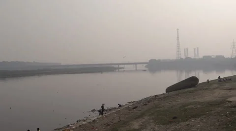 Yamuna river a panoramic view 스톡 동영상 32859785