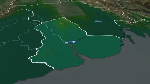 Yangon - division of Myanmar. Physical Stock Footage 115262184