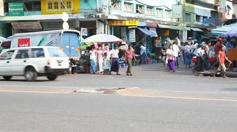 Yangon Street , Myanmar Video stock 11631053