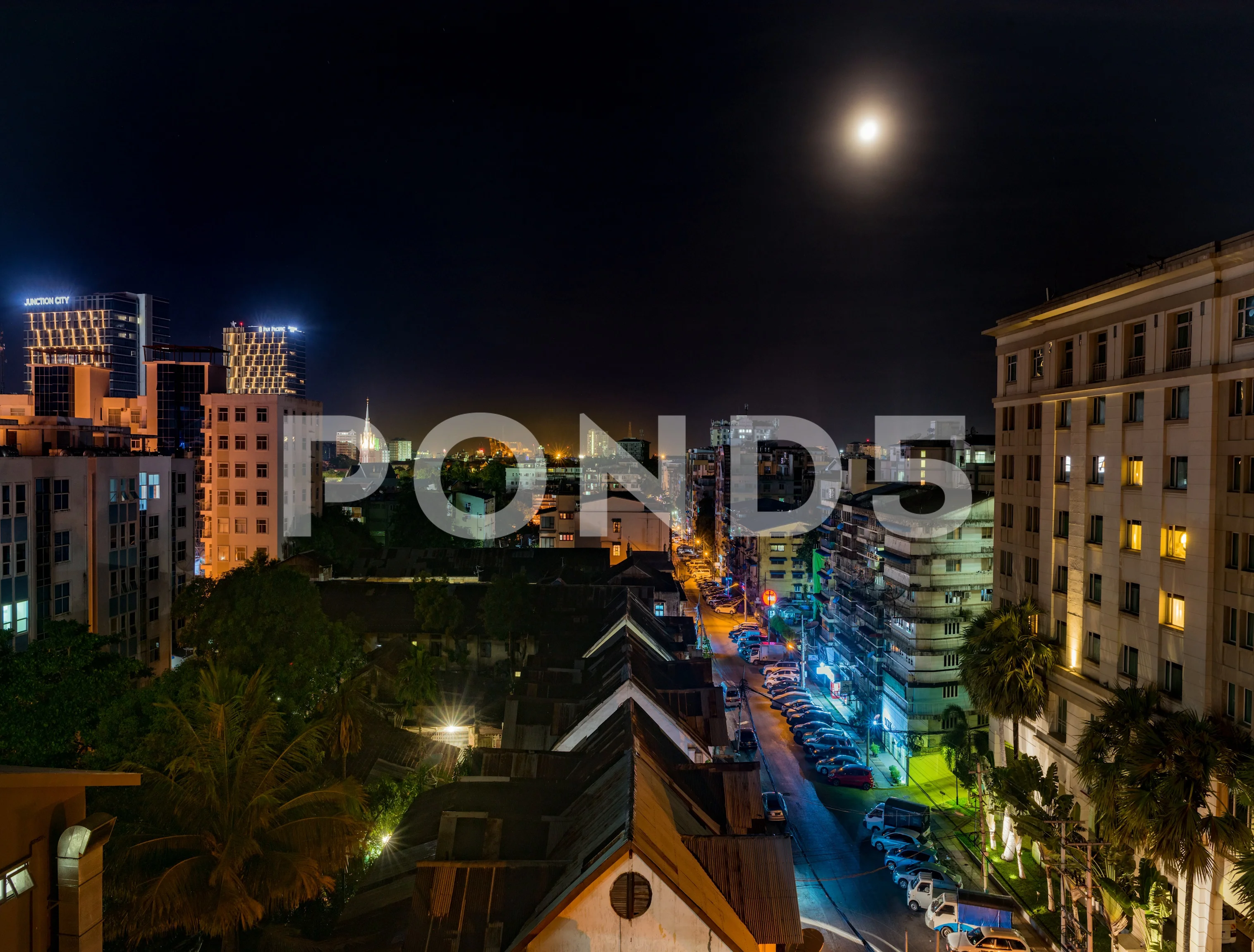 Yangon View By Night Timelapse With The Stock Video Pond5