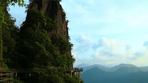 Yangshimu Mountains time lapse Stock Footage 168098622
