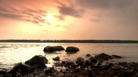 Yangtze River in China at Sunset Stock Footage 267705436