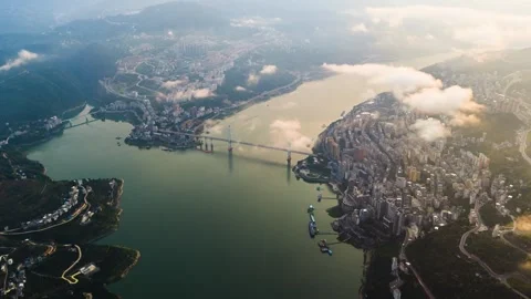 Yangtze River Sunrise Cloud Sea 4K Video stock 335571096
