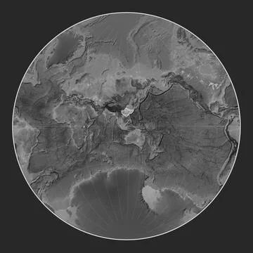 Yangtze tectonic plate. Grayscale. Lagrange. Stock Illustration