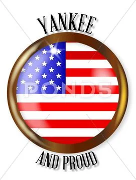 Yankee Proud Flag Button Stock Illustration