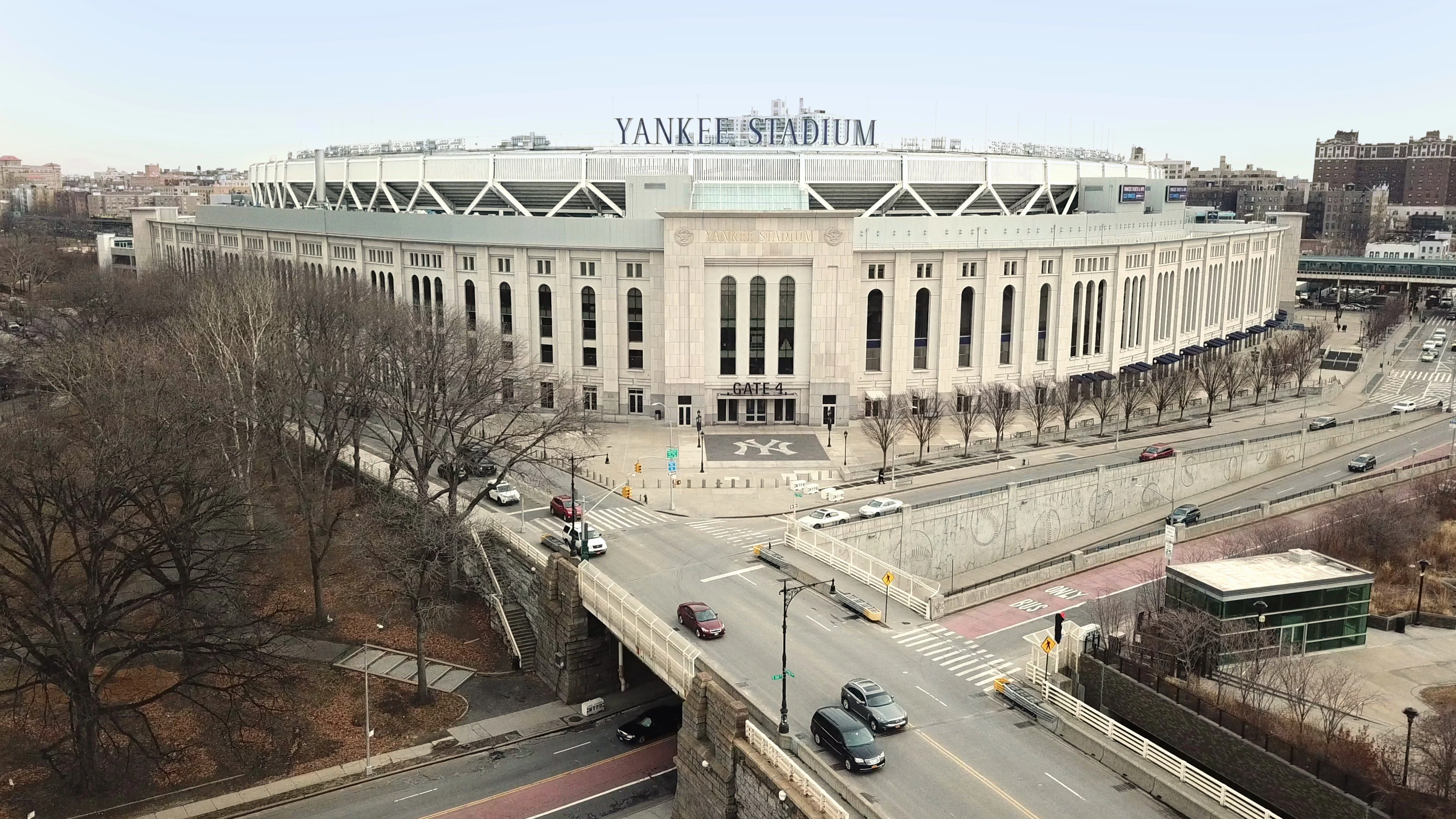 Aerial view of Yankee Stadium in New Yor, Stock Video