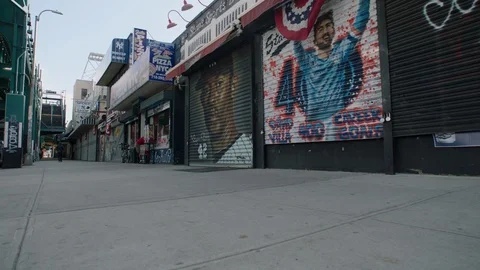 Yankees Murals On Empty Street Vídeo Stock 128926499