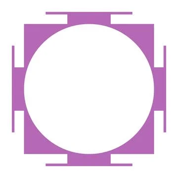Yantra silhouette design, circle copy space for your text, Sacred Geometry Illustrazione stock
