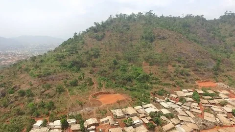 Yaounde roofs in the hills Stock Footage 81066916