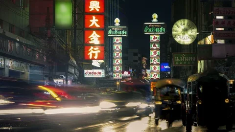 Yaowarat timelapse 4K Stock Footage 86630332