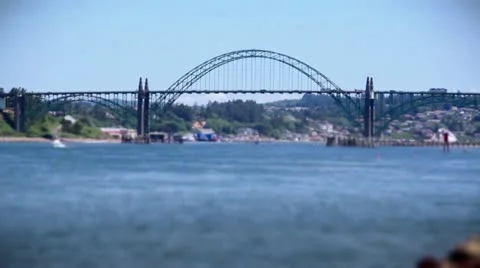 Yaquina bay bridge Depth of feild Stock Footage 11366338