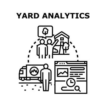 Yard analytics concept for property management service Stock Illustration