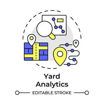 Yard analytics multi color concept icon Stock Illustration