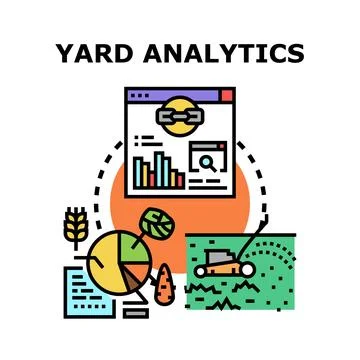 Yard analytics system collecting garden and agriculture data Stock Illustration