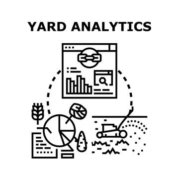 Yard analytics system collecting garden and agriculture data Stock Illustration