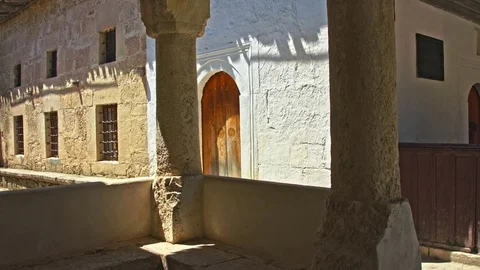 Yard of an ancient house Stock Footage 80425468