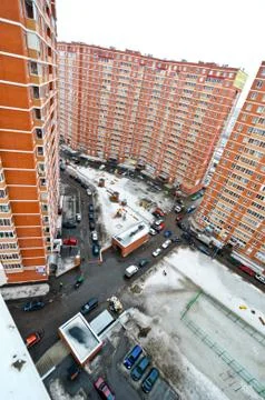 Yard in an apartment block Stock Photos