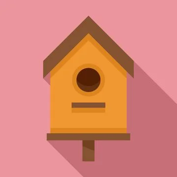 Yard bird house icon, flat style Illustrazione stock