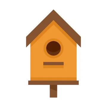 Yard bird house icon flat isolated vector Stock Illustration