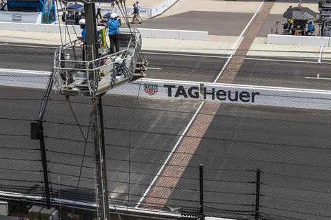 The Yard of Bricks, Start Finish line, and Flag Stand at the Indianapolis 500. Stock Photos