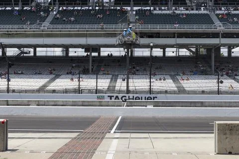 The Yard of Bricks, Start Finish line, and Flag Stand at the Indianapolis 500. Stockfoto's