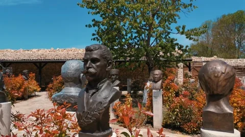 The Yard of the Cyrillic Alphabet is a open-air museum in Pliska Stockbeeldmateriaal 138707376