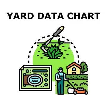 Yard data chart analyzing landscaping process Stock Illustration